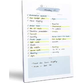 Daily To Do List Notepad – Daily Planner Undated, Daily Work Planner and Productivity Planner – 50-Pg To Do List Notebook for Work, Daily To Do Planner Pad – 8.3"x 5.8" Daily Planner Notepad