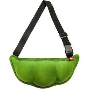 1Pcs Cute Pea Shaped Funny Pack Plush Chest Purse with Cartoon Design Convenient Crossbody Bag