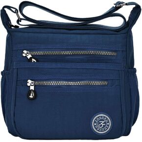 Casual Multi Pocket Nylon Messenger Bag Light Weight Canvas Crossbody Shoulder Waterproof Ladies Travel Handbag