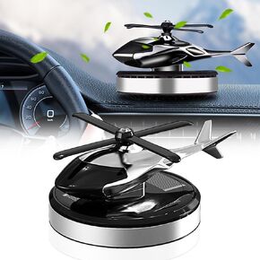 Car Air Freshener Diffuser, KaiDengZhe 1PCS Helicopter Solar Energy Rotating Aromatherapy Aviation Al Alloy Diffuser, Car Diffuser for Essential Oils, Relieve Stress and Purifie Odors for Car and Home