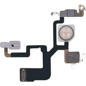 Flash Light Flex Cable Replacement for iPhone 12 Pro Max Repair Flashlight Part Fix Silent Switch with Pre-Installed Metal Bracket Holder 12Promax for A2342, A2410, A2412, A2411.