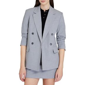 Club Monaco Women's Lightweight Wool Double Breasted Relaxed Blazer