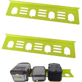 2PACKS Metal Battery Holder 4 Slot Mounting Organizer Fit for RYOBI 18V Ni-Mh NiCAD Lithium-Ion ONE+ Battery