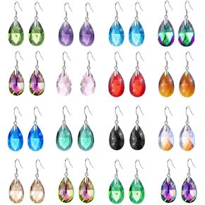 16 Pairs Drop Dangle Earrings Set for Women Rainbow Crystal Earrings Teardrop Dangle Hook Earrings Hypoallergenic Jewelry