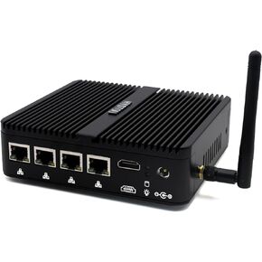 HYSTOU Mini Industrial Computer Celeron J4125 with 8GB DDR4 256GB SSD OPNsense Router Firewalls Fanless Mini PC Windows 10 Pro 4 x RJ45 LAN Network Micro Appliance 4K HD Wifi2.4G+5.0G BT