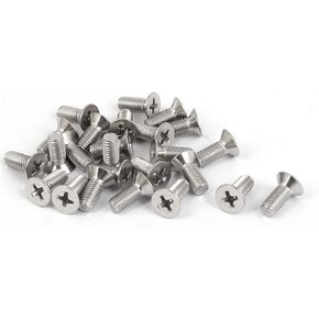 uxcell M5x12mm 316 Stainless Steel Countersunk Phillips Machine Screws Bolts 25 Pcs