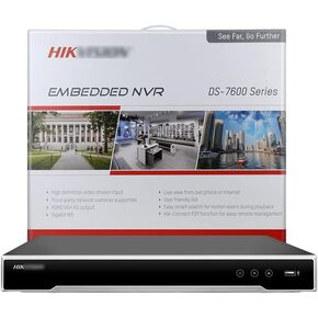 DS-7616NI-K2/16P 16CH Embedded Plug & Play 4K NVR, UP to 12MP, Integrated 16-Port POE Network Video Recorder, Support Multiple VCA Events,2 SATA English Version (Support Upgrade) (NO HDD)