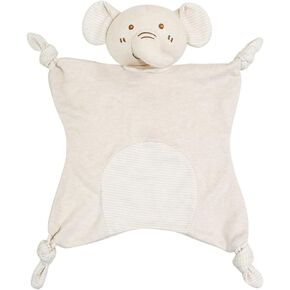 Organic Cotton Loveys for Babies, Muslin Lovey Security Blankets Soft Cartoon Animal Baby Lovey Baby Gift for Boys and Girls (Beige Bunny)