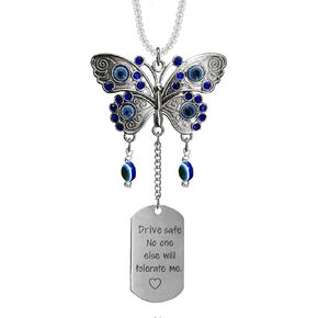 Car Hanging Ornament Butterfly Charm,Car Mirror Decor Hanging,Car Mirror Charm Car Mirror Hanging Accessories(E)
