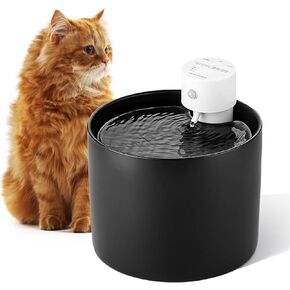 Ceramic Cat Water Fountain|68oz/2L Large Capacity Water Fountains for Cats Indoor|Quiet Wireless Cat Fountains for Drinking|6-Fold Ultrafiltration Water Purification|Dog Pet Water Fountain