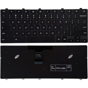 Replacement Keyboard Compatible with Dell Chromebook 3100 5190 TPN-136US001909 AE09U018 NSK-EJ1SW with Frame Black Without Backlight