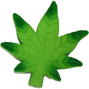 Multipet Latex Hemp Leaf Shaped Squeaky Dog Toy, 6 Inches (Assorted Green Color, 1 Pack)