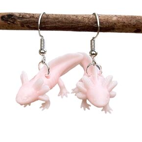 3D Print Handmade Earrings Axolotl Amphibian Statement accessories for women and girls frog lovers anatomy quirky cute unique mini tiny interesting fun