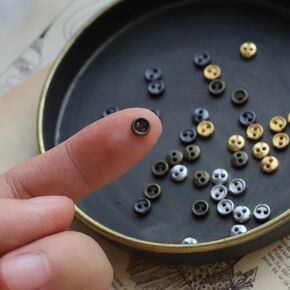 5mm / 0.2inches Mini Metal Round Buttons, Doll Clothing Buttons, in 4 Colors, Perfect for Doll Sewing Projects (10PCS)