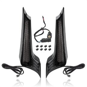 Motorcycle Filler Panel Lights LED Rear Fender Turn Signal Running Brake Lamp Fit for Harley Touring Road King Street Glide 2014-2023 (Black Housing Black Lens)
