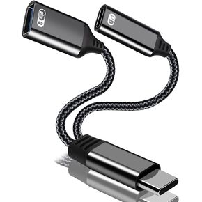 USB C OTG Adapter, USB C to USB Female with 60W PD Charging OTG Adapter Compatible with Galaxy S20/S20+/Note10, LG V40, Google Pixel4 XL, Google Chromecast with Google TV 2020 in Kuwait