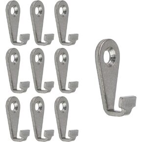 MY MIRONEY 10PCS Mini Wall Hooks Stainless Steel J-Shaped Mirror Hangers Hardware Photo Frame Hooks with Mounting Screws, Type 1