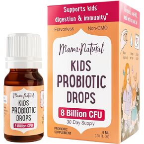 قطرات بروبيوتيك من ماما ناتشورال كيدز (عمر 3 سنوات فما فوق) | بروبيوتيك للأطفال الصغار لصحة الجهاز الهضمي ودعم المناعة - بروبيوتيك معتمد من أطباء الأطفال للأطفال | 30 حصة - بروبيوتيك سائل بدون نكهة in Kuwait