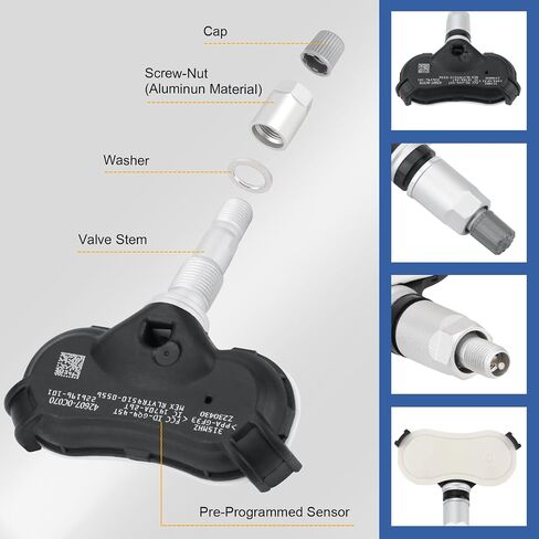 TPMS Tire Pressure Sensor Compatible with Toyota Sequoia 2009-2017 Sienna 2007-2020 Tundra 2012-2017 Replaces 42607-0C070 315MHz 4 Packs in Saudi Arabia