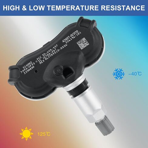 TPMS Tire Pressure Sensor Compatible with Toyota Sequoia 2009-2017 Sienna 2007-2020 Tundra 2012-2017 Replaces 42607-0C070 315MHz 4 Packs in Saudi Arabia