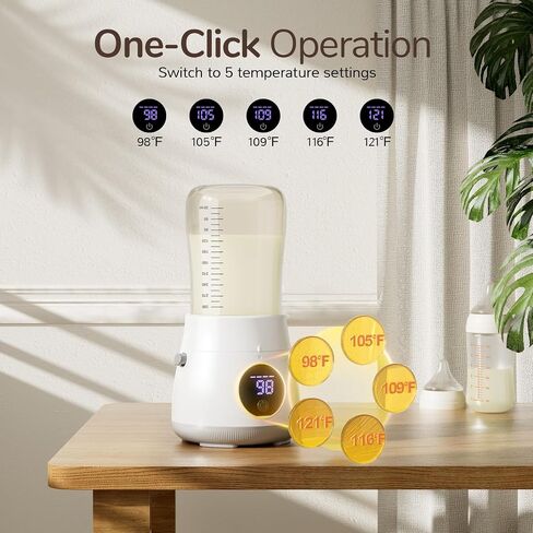 Bottle Warmer, Portable Bottle Warmer for travel with Glass Bottle, Rechargeable Bottle Warmer On The Go with Accurate Temperature Control for Breastmilk formula in Saudi Arabia