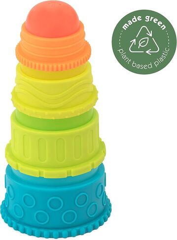 أكواب Sassy Eco Stack n 'Nest | مصنوع باللون الأخضر باستخدام البلاستيك النباتي | 6+ أشهر in Kuwait