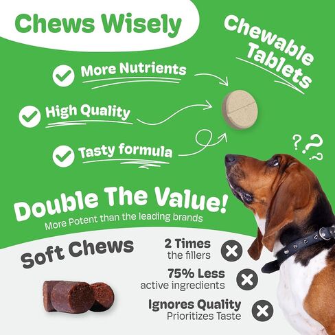 Emmuno Canine - Patented Digestive, Immune, Skin & Coat Health Supplement for Dogs - All Natural Lactoferrin, Probiotics, Prebiotics, Enzymes, Omega 3 Fish Oil and More - 90 Chewable Tablets in Saudi Arabia