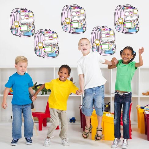 40 Pieces All About Me Posters with 24 Crayon Student Poster to Fill in Student of Week Poster Read All About Me Classroom Decor for Preschool Kindergarten Elementary Supplies (Backpack Style) in Saudi Arabia