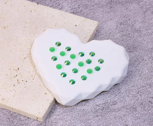Resin Flatback Rhinestones Gemstone Beads Round Crystal Gems Diamond for Nail Art Project Bottle Cup Shoes Clothing Jewelry Card Making Craft Decoration, 2000PCS (4mm, Green AB) in Saudi Arabia