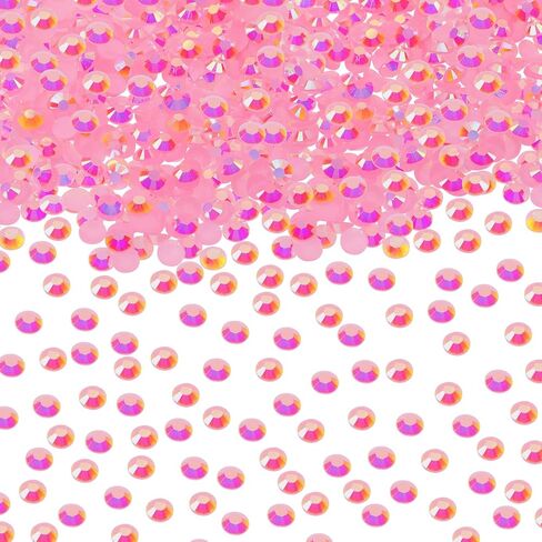 Resin Flatback Rhinestones Gemstone Beads Round Crystal Gems Diamond for Nail Art Project Bottle Cup Shoes Clothing Jewelry Card Making Craft Decoration, 2000PCS (4mm, Green AB) in Saudi Arabia