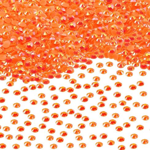 Resin Flatback Rhinestones Gemstone Beads Round Crystal Gems Diamond for Nail Art Project Bottle Cup Shoes Clothing Jewelry Card Making Craft Decoration, 2000PCS (4mm, Green AB) in Saudi Arabia