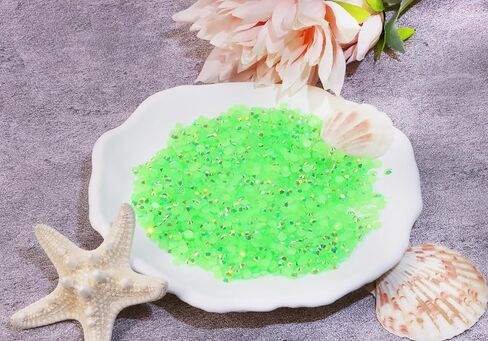 Resin Flatback Rhinestones Gemstone Beads Round Crystal Gems Diamond for Nail Art Project Bottle Cup Shoes Clothing Jewelry Card Making Craft Decoration, 2000PCS (4mm, Green AB) in Kuwait