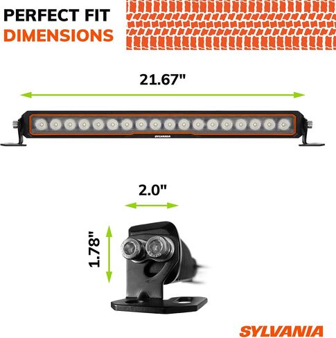 شريط إضاءة LED متين مقاس 20 بوصة من سيلفانيا | ضمان محدود مدى الحياة | ضوء الفيضانات 7200 لومن خام، ضوء عمل عالي الجودة للقيادة على الطرق الوعرة، شاحنة، قارب، جرار، ATV، UTV، SUV، 4x4 (1 قطعة) in Saudi Arabia