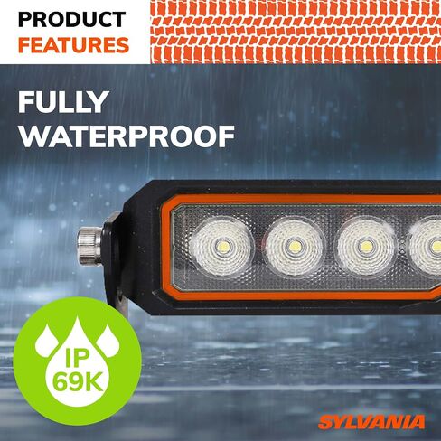 شريط إضاءة LED متين مقاس 20 بوصة من سيلفانيا | ضمان محدود مدى الحياة | ضوء الفيضانات 7200 لومن خام، ضوء عمل عالي الجودة للقيادة على الطرق الوعرة، شاحنة، قارب، جرار، ATV، UTV، SUV، 4x4 (1 قطعة) in Saudi Arabia