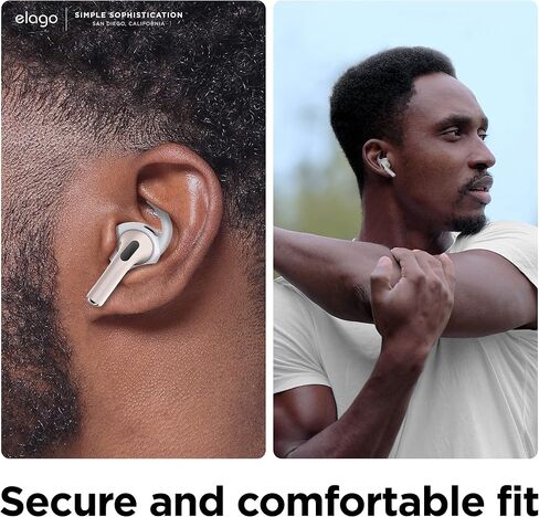elago 4 Pairs AirPods 3 Ear Hooks Covers - [Added Storage Pouch] Comfortable and Secure Fit, Improved Sound Quality, Precise Cutout Design, Accessories Compatible with AirPods 3rd Generation (White) in Saudi Arabia