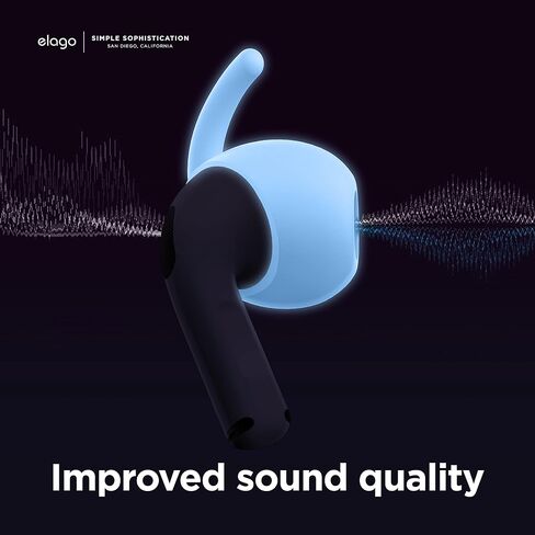 elago 4 Pairs AirPods 3 Ear Hooks Covers - [Added Storage Pouch] Comfortable and Secure Fit, Improved Sound Quality, Precise Cutout Design, Accessories Compatible with AirPods 3rd Generation (White) in Saudi Arabia