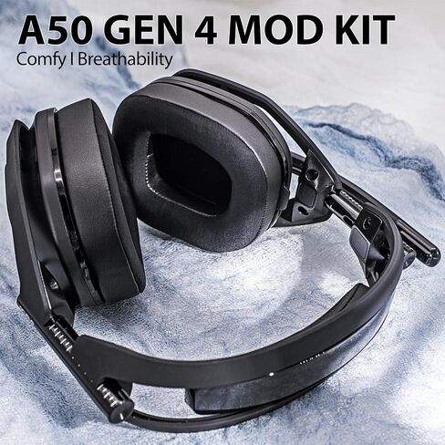 A50 Mod Kit Gen 4 - وسادات أذن من جل التبريد متوافقة مع سماعات Astro A50 Gen 4 I وسادات الأذن / عصابة الرأس / وسائد الأذن البديلة / رغوة الميكروفون - غير مناسبة لـ A50 Gen 3 (قماش حريري رائع) in Kuwait