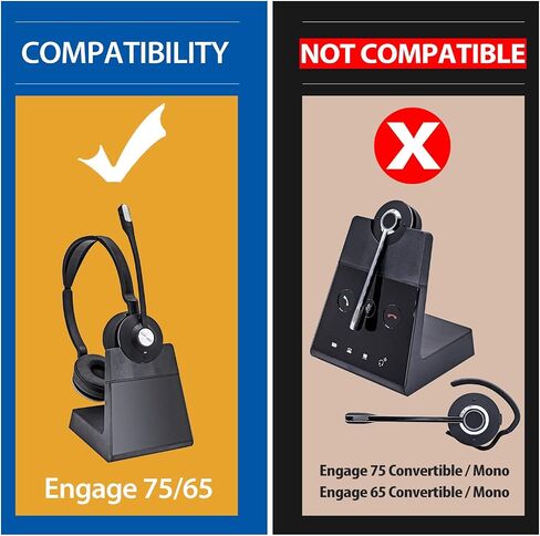 Engage 75 Earpads - Compatible with Engage 75/65 Headset I Breathable Mesh Replacement Ear Cushions with Microphone Foam - NOT FIT Engage Convertible and Engage Mono Version Model in Saudi Arabia