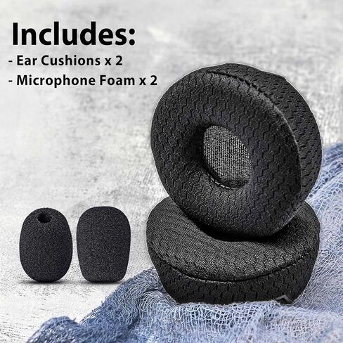 Engage 75 Earpads - Compatible with Engage 75/65 Headset I Breathable Mesh Replacement Ear Cushions with Microphone Foam - NOT FIT Engage Convertible and Engage Mono Version Model in Saudi Arabia