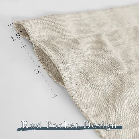 PONY DANCE ستائر كتان صغيرة باللون البيج للمقهى بطول 30 بوصة، ستارة حمام قصيرة نصف شفافة مرشحة لقضيب المزرعة لنصف نوافذ RV Camper Cabinet، لوحتان in Kuwait