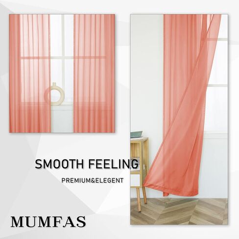 White Sheer Curtains Tab Top for Living Room Semi Sheer Privacy Curtains Light Glare Filtering for Bedroom Dining Office Window, 52 inches Wide x 63 inches Long, 2 Panels, White in Saudi Arabia