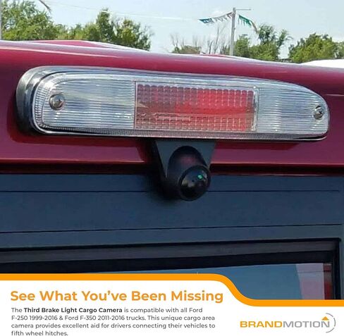 Brandmotion Ford F-250 (1999-2016) / F-350 (2011-2016) كاميرا شحن ضوء الفرامل الثالثة FLTW-7629 تكامل عرض راديو ما بعد البيع أو المصنع السلس in Kuwait