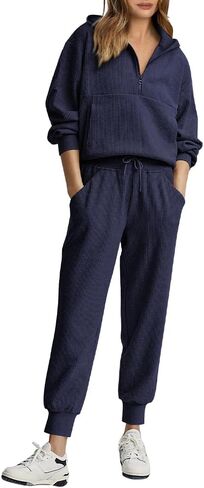 BTFBM Women's Two Piece Tracksuit Fall Long Sleeve Zip Up Hoodie Sweatshirt Long Pants Drawstring Outfits Jogger Sets in Saudi Arabia
