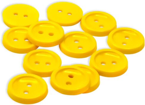 12 Pcs Yellow Buttons 0.8 inch Buttons for Sewing 2 Hole Buttons 32L Sewing Buttons Plastic Buttons Round Buttons Decorative Buttons for Crafts Pants Dress Skirts Shirts Jackets Carnival Costume in Saudi Arabia