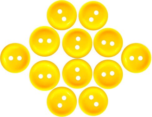 12 Pcs Yellow Buttons 0.8 inch Buttons for Sewing 2 Hole Buttons 32L Sewing Buttons Plastic Buttons Round Buttons Decorative Buttons for Crafts Pants Dress Skirts Shirts Jackets Carnival Costume in Saudi Arabia