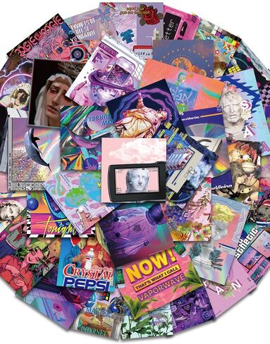 ملصقات فنية للمناظر الطبيعية Vaporwave - 50 قطعة (فن) in Kuwait