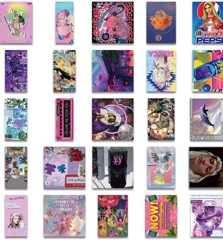 ملصقات فنية للمناظر الطبيعية Vaporwave - 50 قطعة (فن) in Kuwait