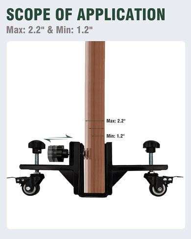 مجموعة أدوات تركيب الباب مكونة من قطعتين، أداة رفع باب قابلة للتعديل مع عجلات دوارة لأبواب ألواح معلقة مسبقًا مقاس 1.2 بوصة إلى 2.2 بوصة، بدون استخدام اليدين للتركيب السكني/التجاري باللون الأسود in Kuwait