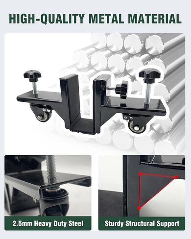 مجموعة أدوات تركيب الباب مكونة من قطعتين، أداة رفع باب قابلة للتعديل مع عجلات دوارة لأبواب ألواح معلقة مسبقًا مقاس 1.2 بوصة إلى 2.2 بوصة، بدون استخدام اليدين للتركيب السكني/التجاري باللون الأسود in Kuwait