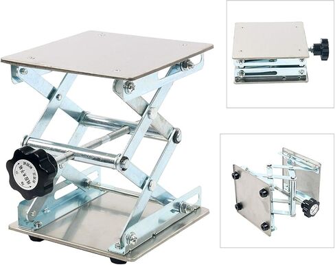 جاك مقص مختبر YaeTek مقاس 6 × 6 بوصة - جاك مقص مختبر عالي التحمل - منصة من الفولاذ المقاوم للصدأ معمل حامل طاولة رفع مقص جاك مختبر (6 بوصة × 6 بوصة) in Kuwait